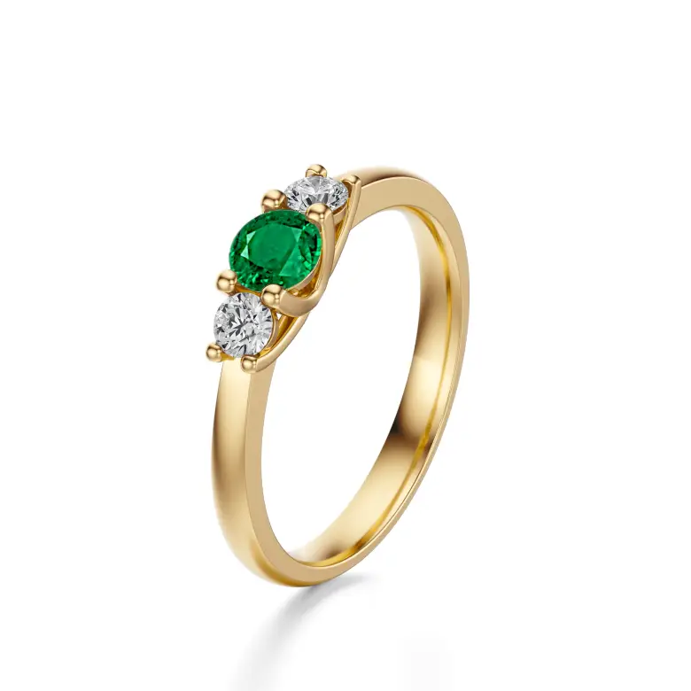 Pierścionek z szmaragdem i brylantami AJPZ_053